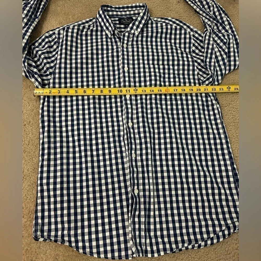 Nat Nast Men’s XL Checkered Long Sleeve Button Up Shirt - Picture 4 of 7